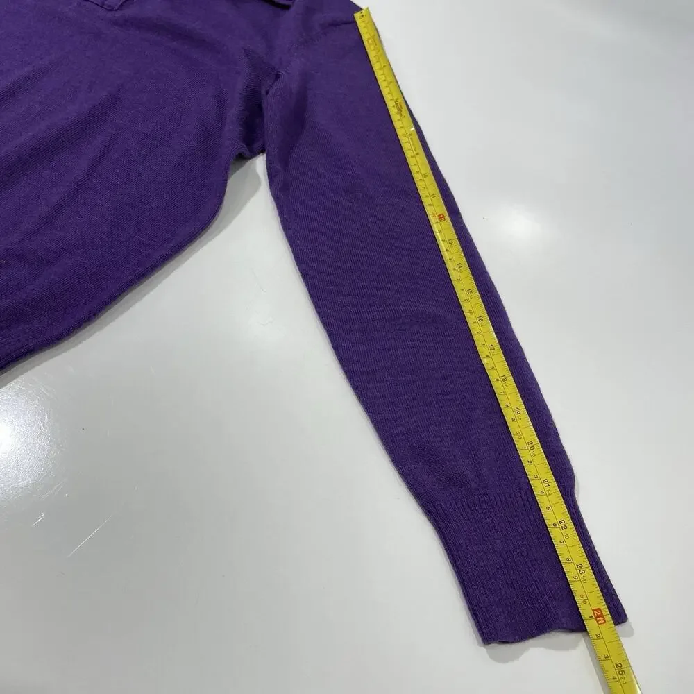 Banana Republic 1/4 Zip Merino Wool Pullover Sweater Men’s Small Purple New